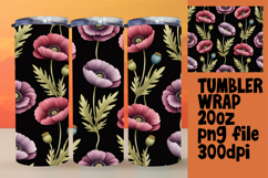Customizable 20oz Tumbler File , Flowers Product Image 1
