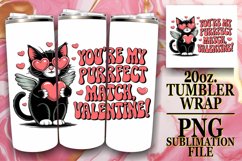Joyful Adventures 20oz tumbler wrap, Valentines Cat Product Image 1