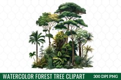 Watercolor Forest Tree Clipart Product Image 1