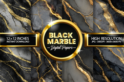 Black Marble Digital Papers - 04 Variations Product Image 1