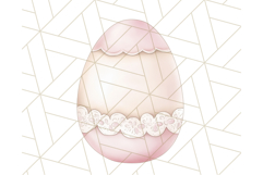 Pastel Pink Easter Bunny Egg and Flowers Clipart PNG Product Image 4