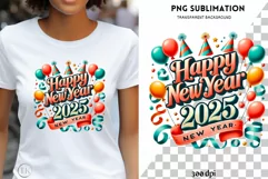 2025 New Year PNG Design, Holiday Shirt Print, Digital Product Image 1