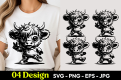 Cowboy Cow SVG PNG Product Image 1
