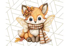 Fall Fairy Animal Clipart PNG, Woodland Creatures With Wings Product Image 3