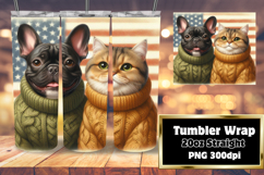 VIBRANT 20oz Tumbler Wrap PNG , Dog and cat Product Image 1