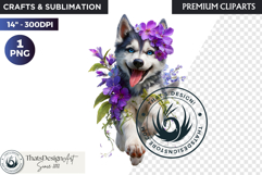Floral Wolf Fantasy clipart, Botanical Wildlife Graphics PNG Product Image 1
