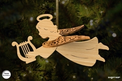 3D Christmas Angel Ornament Laser Cut | Glowforge | SVG Product Image 1