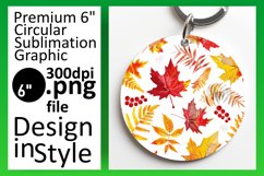 Elegant Autumn Pattern Round Design for Sublimation Product Image 1