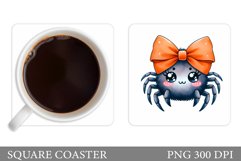 Cute Spider Coaster Design. Halloween Sublimation Product Image 1
