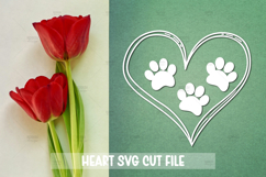 8 Paws Hearts SVG Cut File, Heart Vinyl Decal SVG Product Image 7