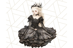 Dark Enchanted Princesses, Gothic Fairy Tale Clipart PNG Product Image 3