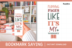 Bookmark Saying SVG | Funny Book Lovers - It&#039;s My Workout Product Image 1