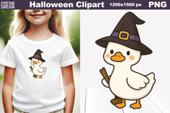 Cute Halloween Duck Clipart | Witch PNG for Kids Shirts Product Image 1