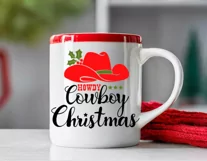 Cowboy Christmas svg, png cut file, Howdy christmas print Product Image 6