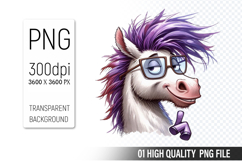 Funny Horse Clipart PNG, Sublimation Horse Design Product Image 1