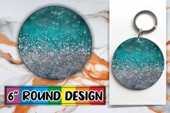 Radiant Leopard Petal Sublimation Circle: Keychain, Coaster Product Image 1