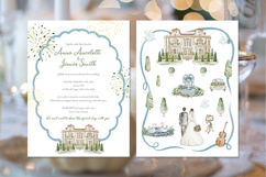Italian Watercolor Wedding Clipart Set Product Image 2