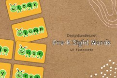 Caterpillar Pre-K Sight Words Educational Flashcards Product Image 2