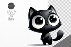 Halloween clipart, Black cat clipart, Autumn clipart Product Image 1
