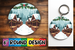 Cheerful Coaster Round Design PNG, Winter Product Image 1