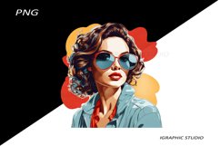 Retro Comic Style Pop Art Girls Clipart Png Product Image 1