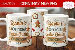 Christmas Cookies mug wrap PNG, Santa's cookie tester mug Product Image 2