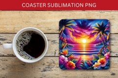 square coaster - tropical beach Product Image 1