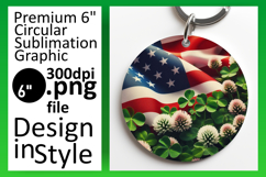 Charming Round Design Coaster Template , USA Flag Product Image 1