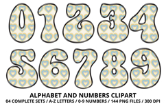 Retro Groovy Alphabert PNG 70s Numbers &amp; Letters 300 DPI Product Image 5