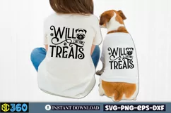 Will sit for treats SVG, Halloween Dog Bandana SVG Product Image 2