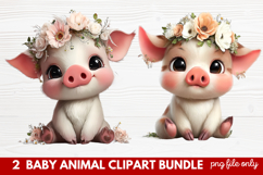 Baby Animal Clipart | Cute Nursery Wildlife PNG Illustration Product Image 1