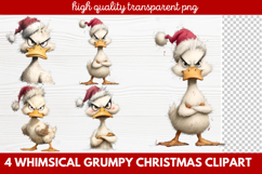 4 Whimsical Grumpy Christmas Clipart | Funny Grumpy Holiday Product Image 1