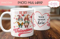 Cute Valentines Photo Mug Wrap template PNG for Sublimation Product Image 3