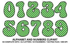 Polka Dots Alphabet Letters &amp; Numbers Clipart PNG 300DPI Product Image 5