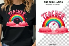 Teacher Rainbow PNG, Digital Art Download, Teacher Gift Idea Product Image 1