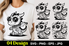 Cute Dino Dragon SVG PNG Product Image 1