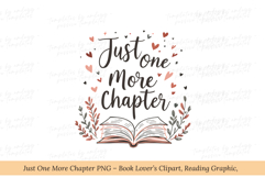 Just One More Chapter PNG Book Lover’s Clipart, Reading Product Image 2