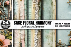 Sage Floral Harmony Junk Journal Bundle PNG Product Image 16