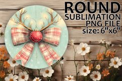 Whimsical Car Coaster Round, Holiday Bow Product Image 1