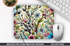 Mouse Pad Sublimation, Spring Flowers Mouse Pad PNG Design Product Image 1