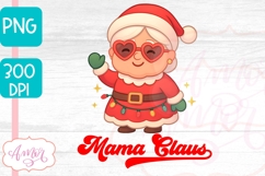 Cute Mama Claus PNG sublimation, Cute Christmas PNG Product Image 2