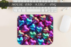 Mouse pad with holographic hearts, Mousepad sublimation Product Image 1