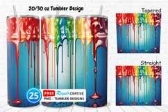 Christmas Paint Dripping 20/30oz Tumbler, BONUS 25 Tumbler Product Image 1