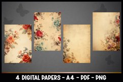 4 Digital Papers Vintage Florals I Vintage Theme Product Image 2