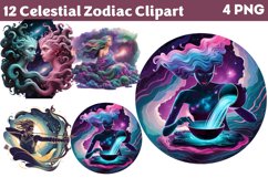 Celestial Zodiac Clipart PNG Product Image 1