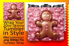 Gingerbread Man Sublimation 3D Inflated Puff Tumbler Xmas Product Image 1