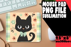 Sweet Watercolor Cat Mouse Pad Design PNG Product Image 1