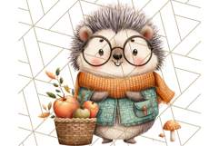 Cozy Autumn Animal Clipart, Fall Forest Critters PNG Product Image 3