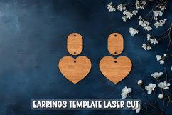 SUPER 50 Valentine Heart Template earrings SVG I Laser Cut Product Image 4