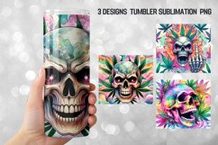 Skull Canabis Colorful Tumbler Wrap | tumbler sublimation Product Image 1
